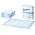Disposable bed mats with packaging on a white background